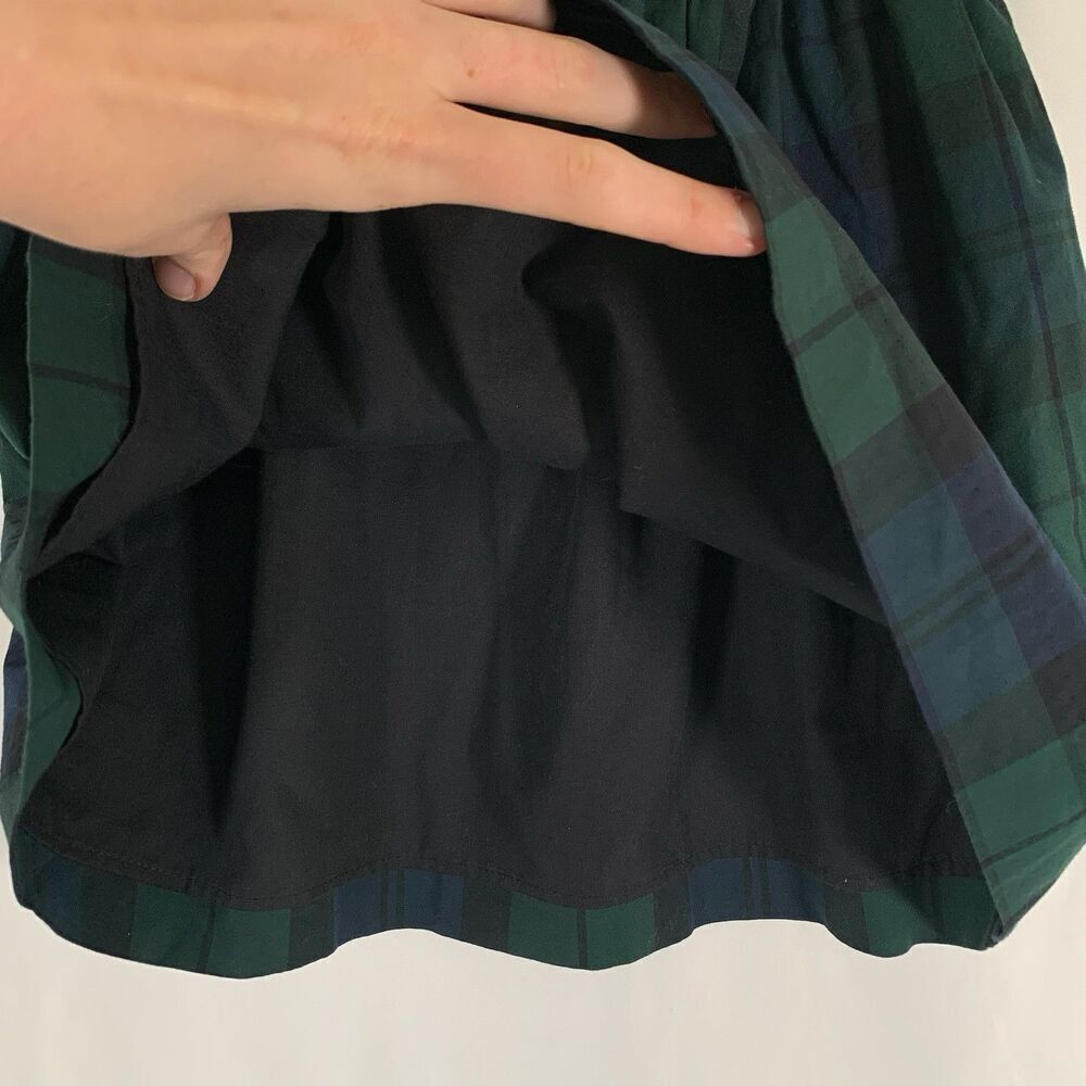 New Crewcuts Skirt Girls 6 7 Green Blue Plaid Pull On Elastic Waist - Picture 5 of 5